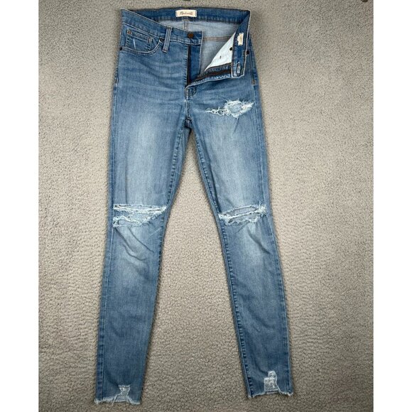 Madewell Womens Jeans 9" High-Rise Skinny 28T (fits 26x32) Blue Denim Stretch - Picture 2 of 12